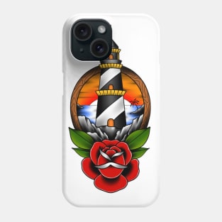 Lighthouse with rose Phone Case