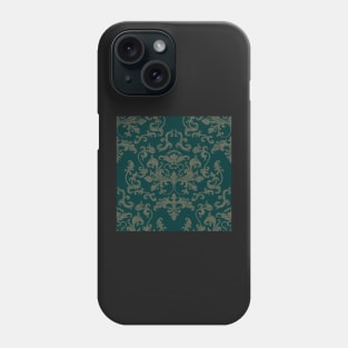 Damask Variations: Linen on Forest Phone Case