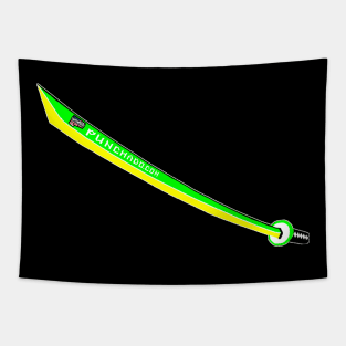 Katana with Blank Text, v. Code Lime Yellow Tapestry