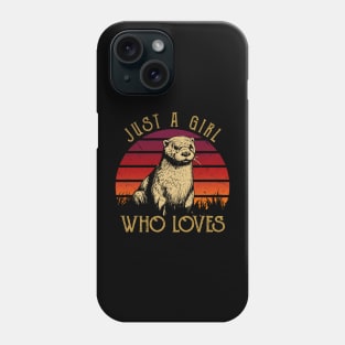 Just A Girl Who Loves Otter Love Tee for Animal Admirers Phone Case