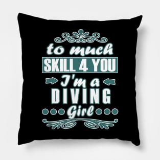 Diving girl diving dolphin oxygen coral Pillow