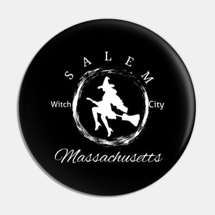 Salem Witch City Logo White Pin