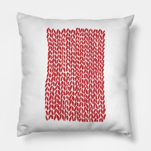 Hand Knit Red Pillow