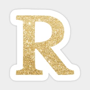 The Letter R Gold Metallic Magnet