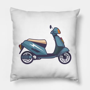 Vespa Scooter Vector Pillow