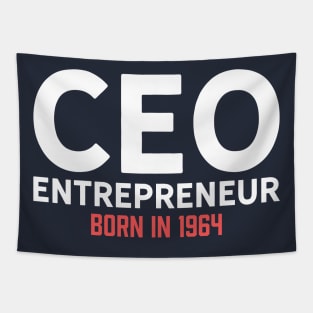 CEO Entrepreneur Born in 1964 Comedy T-Shirt: Showcase Your Business Flair with a Humorous Twist! Tapestry