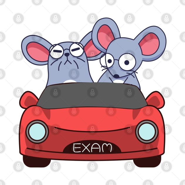 Mouse taking the driving license exam by alcoshirts