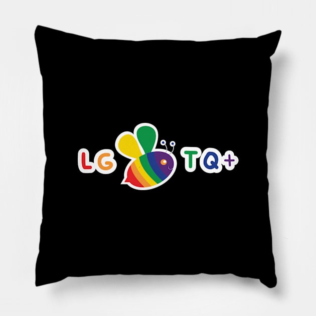 LGBTQ+ Rainbow Bee Pillow by Last Candle Games