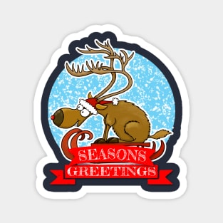 Reindeer Seasons Greetings Magnet