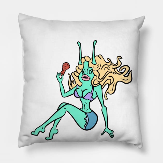 Craving Some Wings..YUM!! Pillow by Sasha Banana 