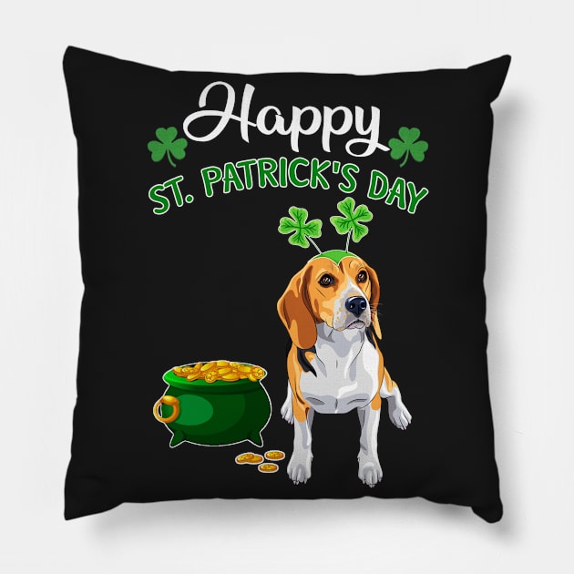 Happy St Patrick_s Day For Beagle Lovers T shirt Pillow by TeeLovely