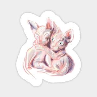 Two sphynx cats, cat lover gift Magnet