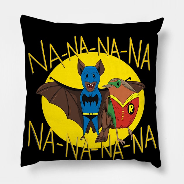 Comic Book Crime Fighters Pillow by Jamie Collins