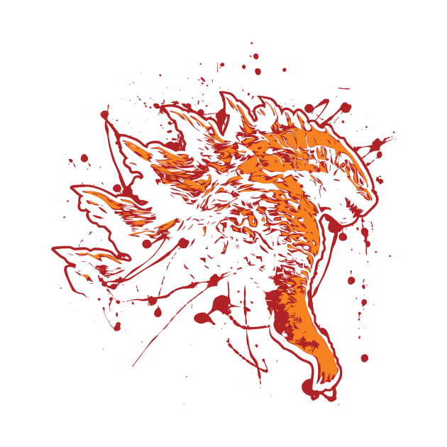 Godzilla 2014 Paint Splatter Hot Design by DeepFriedArt