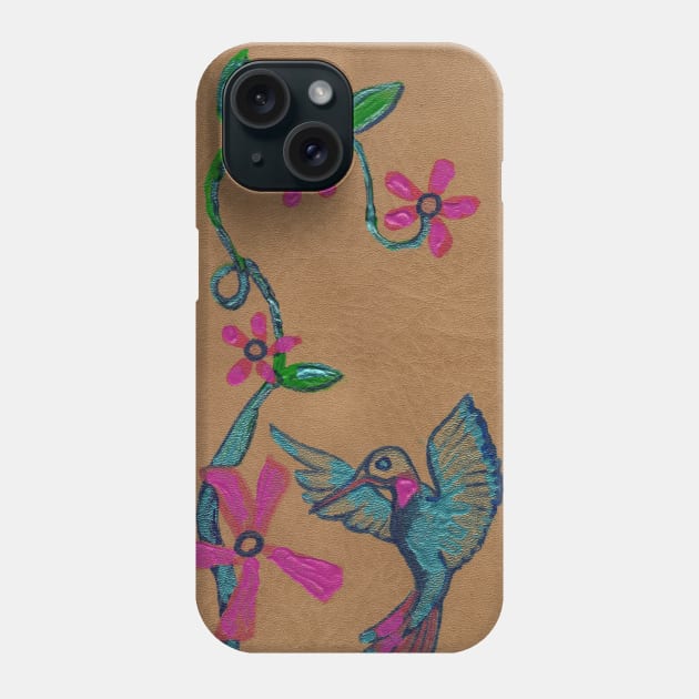 Bird in the Hand Veterinary exotic birds hands woman girl female feminine grey songbird nature lover loves avian Hummingbird Brown Blue Green Phone Case by pegacorna