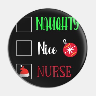 Naughty Nice Nurse / Cute Christmas Nurse Gift / Funny Santa Checklist Nurse Gift Pin