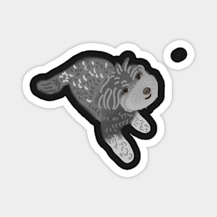 Cute Grey Color Maltipoo Dog Magnet