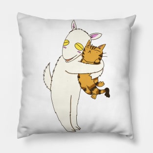 Tora and Yuki (cat and goat) - Hug Pillow