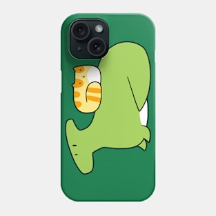 Hadrosaurid and Orange Tabby Cat Phone Case