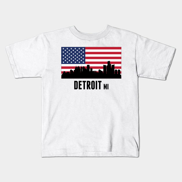 Detroit Mi American Flag Detroit Kids T Shirt Teepublic