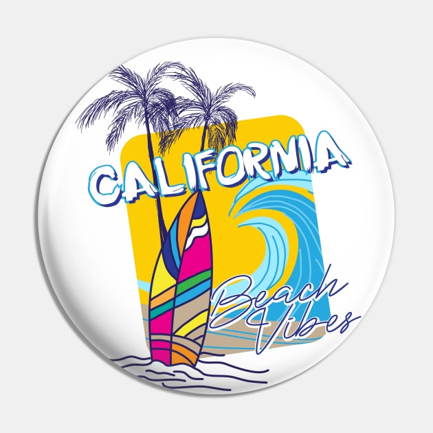 California Beach Vibes Colourful summer  typography Pin by SSSD