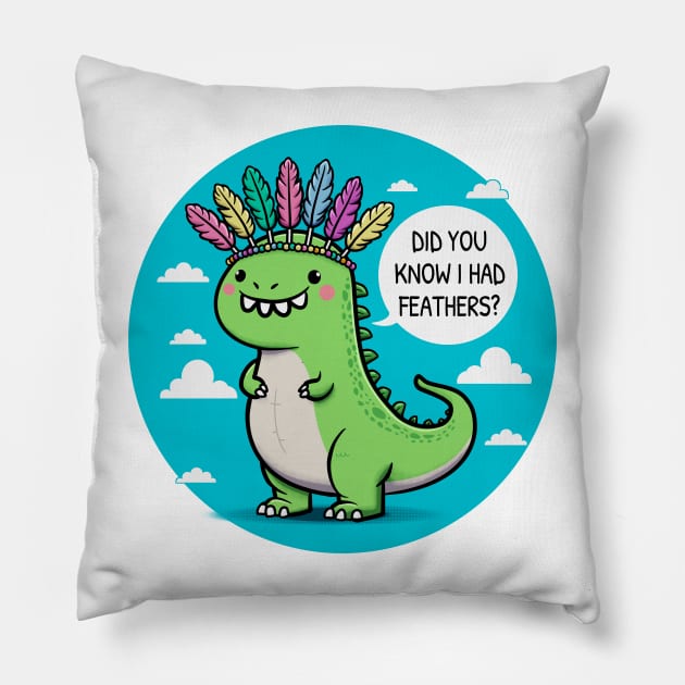 Dinosaur's Fashion Statement Pillow by 1BPDesigns