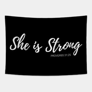 She is Strong, Christian Woman Tapestry