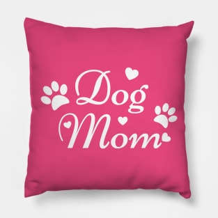 Dog Mom Paw Prints and Hearts Pillow