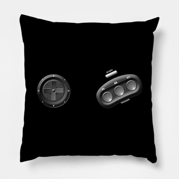 Genesis/Mega Drive Buttons Pillow by RetroCheshire