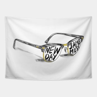 New Day Same Mess glasses with sascastic message Tapestry