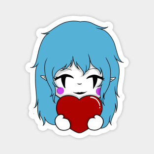 candy cane valentine chibi Magnet