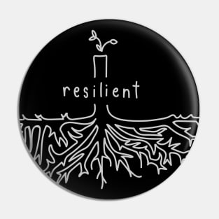 "Resilient In My Roots" Lineart Tree Pin