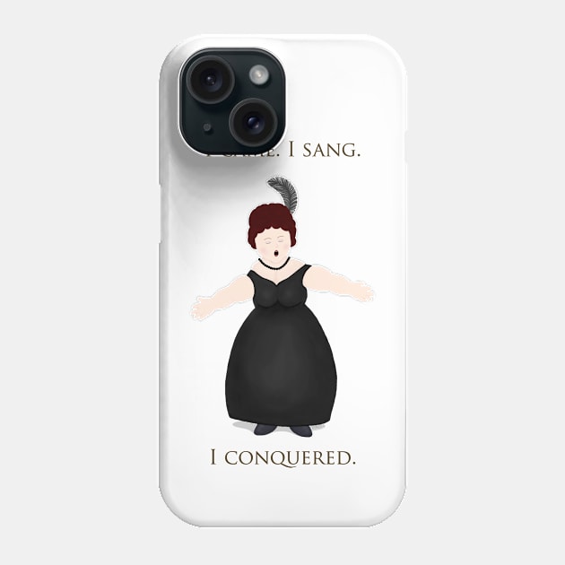 "I Came, I Sang, I Conquered." Vocalist in Black Dress Phone Case by Mozartini