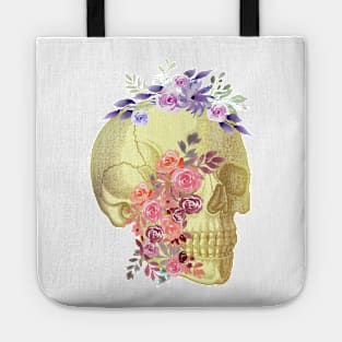 Floral Skull Anatomy Tote