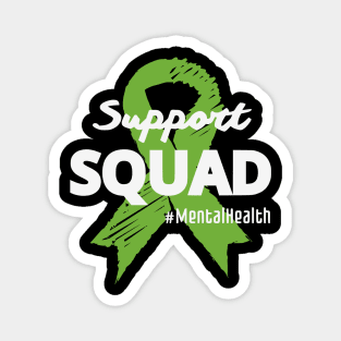 Support Squad Mental Health Awareness Lime Green Ribbon Magnet