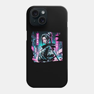 Futuristic Japanese Samura Girl -Cyberpunk Style Phone Case