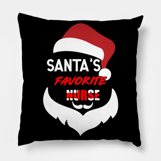 santa favorite nurse christmas gift Pillow by Flipodesigner