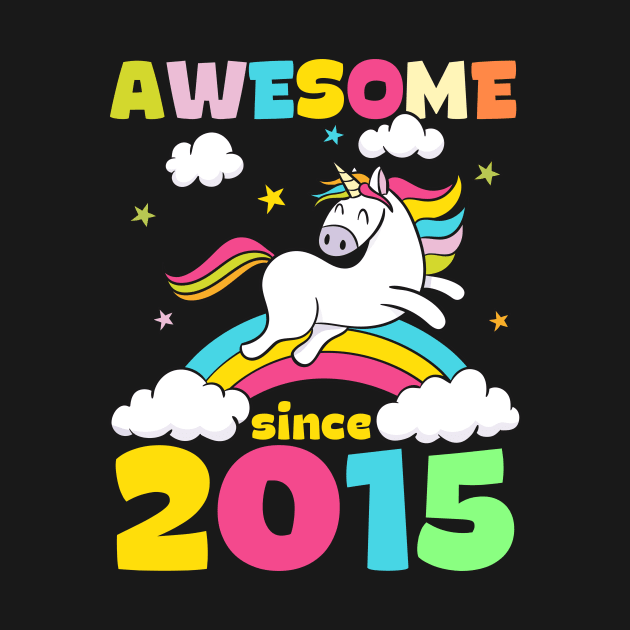 Cute Awesome Unicorn Since 2015 Funny Gift by saugiohoc994