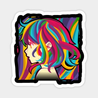 colorful girl #4 Magnet