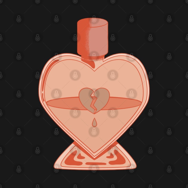 Heartbreak Healer Pastel Potion Bottle by moonbunnymedia