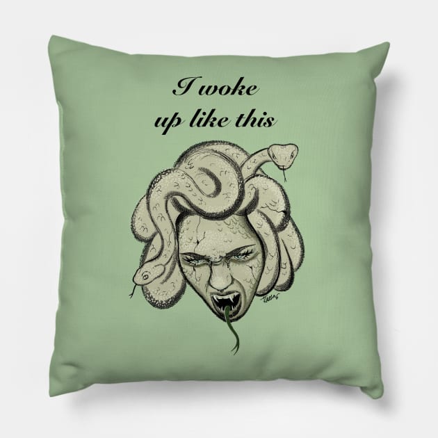 Medusa I woke up like this Pillow by JJacobs