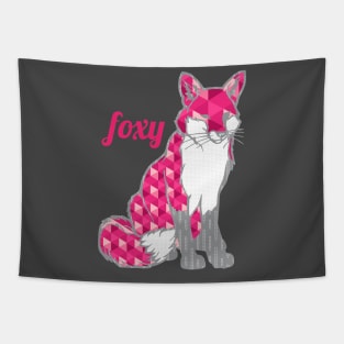 Foxy Fox Pink Geometric Tapestry