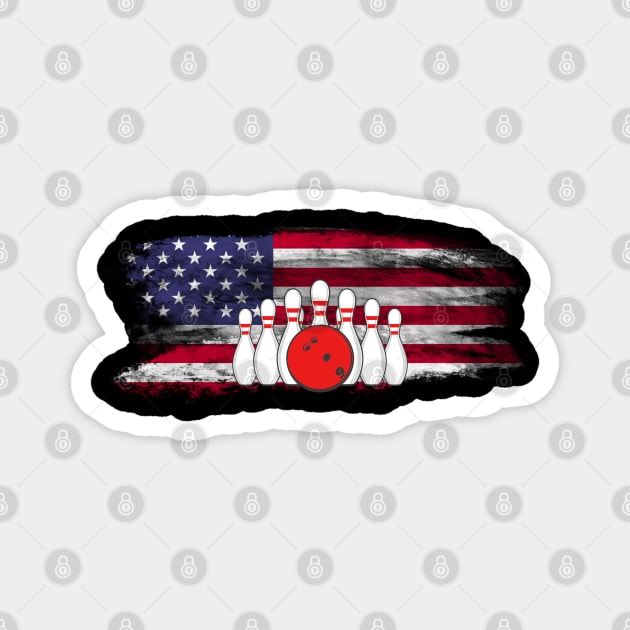 American Flag Bowling Apparel - Bowling Clothing for Bowlers Magnet by Peter smith