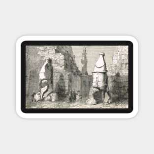 Ramessid statues excavation Luxor Egypt Magnet