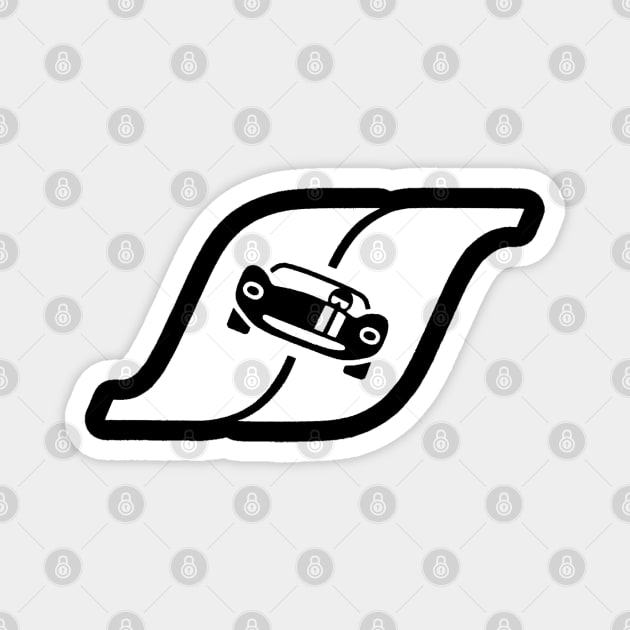 Strombecker "S" Logo White Magnet by Strombecker Style