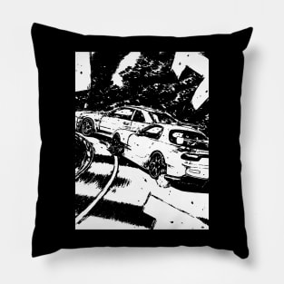 JDM Japanese Drift Racer Drifting Car Anime Manga Eurobeat Intensifies Racing Aesthetic #16 Pillow