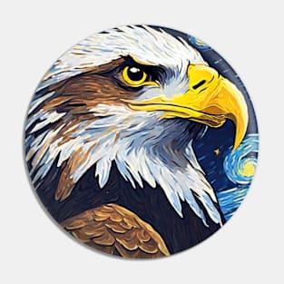 Eagle Animal Painting in a Van Gogh Starry Night Art Style Pin