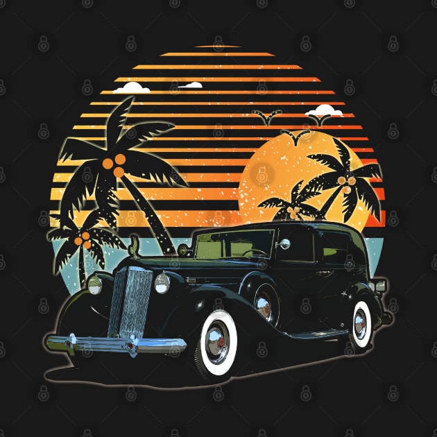 ’37 Packard car sunset by JocelynnBaxter