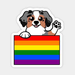 Love is Love Puppy - Blue Merle Aussie v2 Magnet