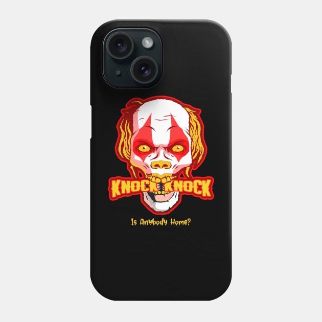 Evil Clown Is Anybody Home? Phone Case by Joco Studio